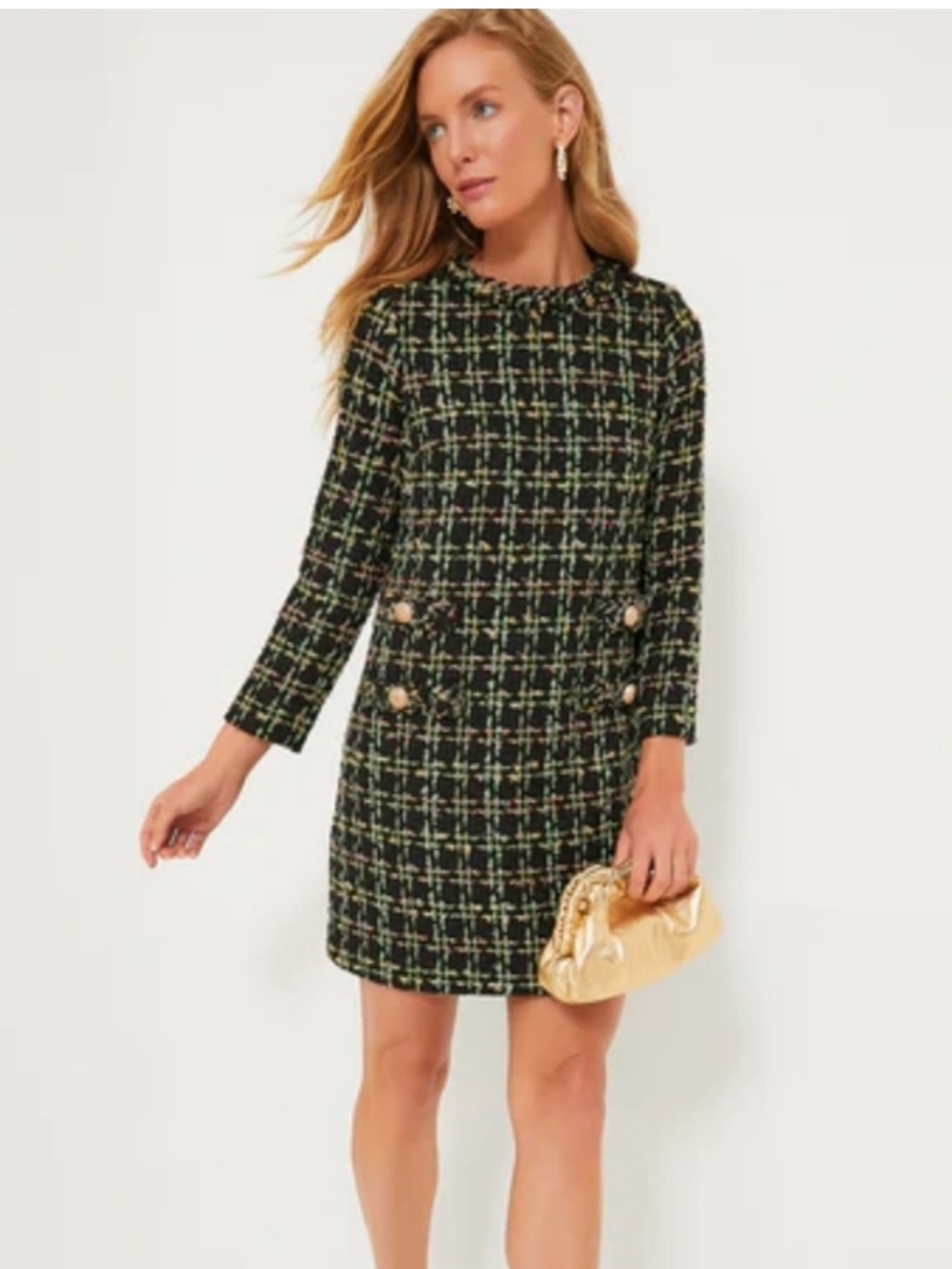 Tuckernuck Holly Tinsel Dress Tweed Boucle Jackie Kennedy Old Money Christmas